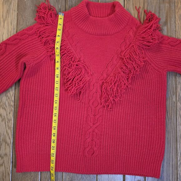 Tuckernuck Red Fringe Caswell Sweater Size XL Wool Blend Knit - Picture 11 of 11